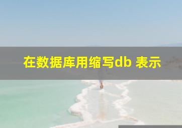 在数据库用缩写db 表示